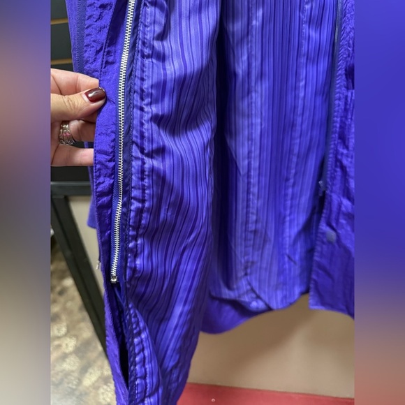 💜 Vintage Jennifer Chase Oversized Purple Nylon Trench Coat (Size S, Fits M/L) - Picture 5 of 5